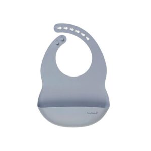 Babero de Silicona Liso Nordic Azul Mist